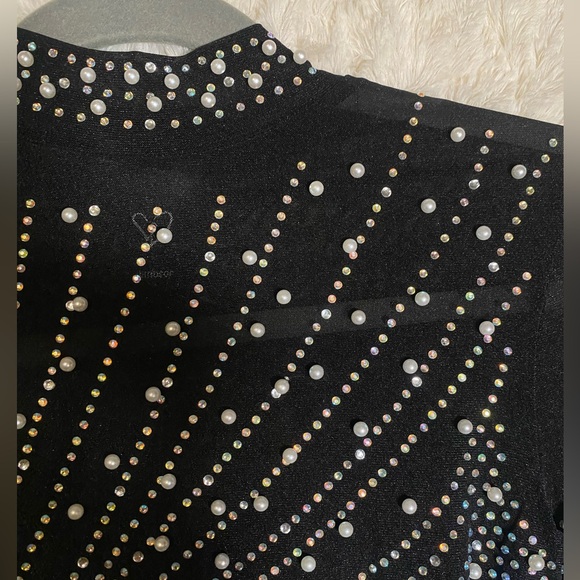 Rhinestone Bodysuit Mesh - Picture 2 of 4